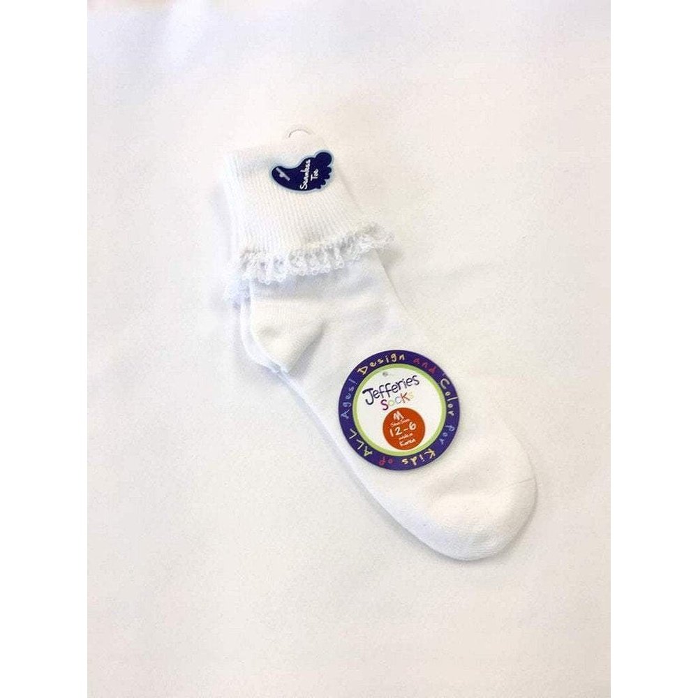 Jefferies Socks Girls White Lace Sock