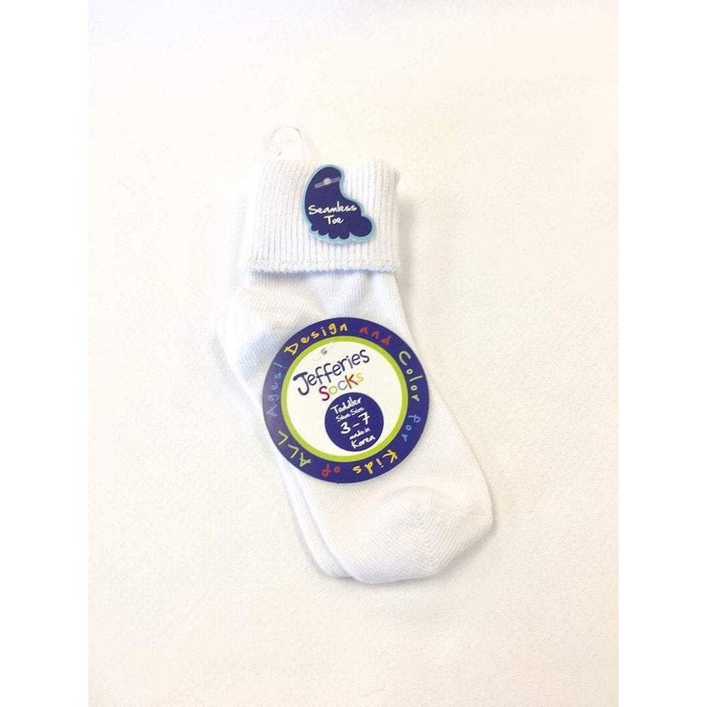 Jefferies Socks Unisex Basic White Fold Down Sock