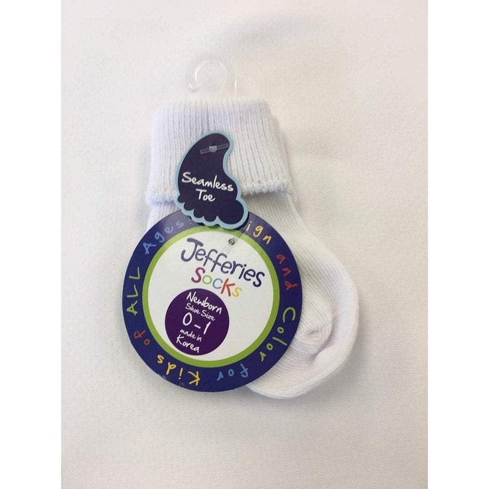 Jefferies Socks Unisex Basic White Fold Down Sock