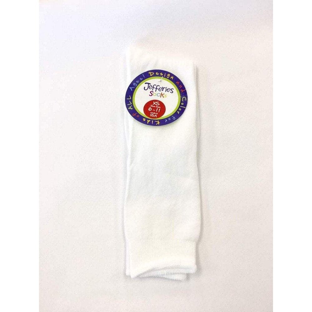 Jefferies Socks Unisex Basic White Knee Sock