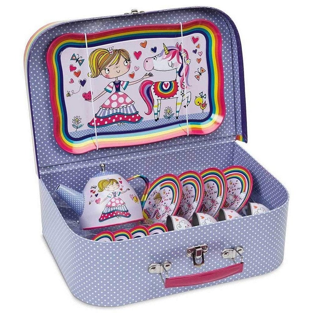 Jewelkeeper 15 piece Princess Unicorn Tin Tea Set
