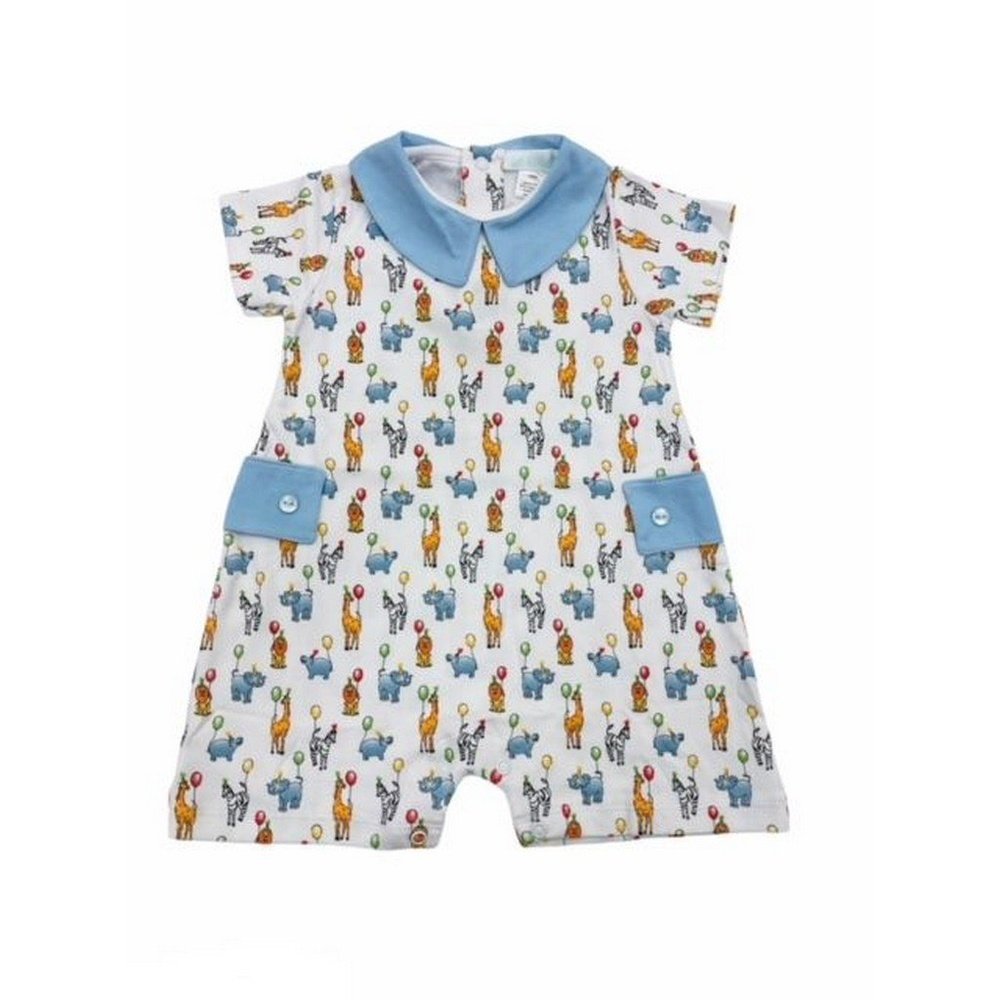 La Luna by Lulu BebeLa Luna Boys Animal Party RomperBabysupermarket