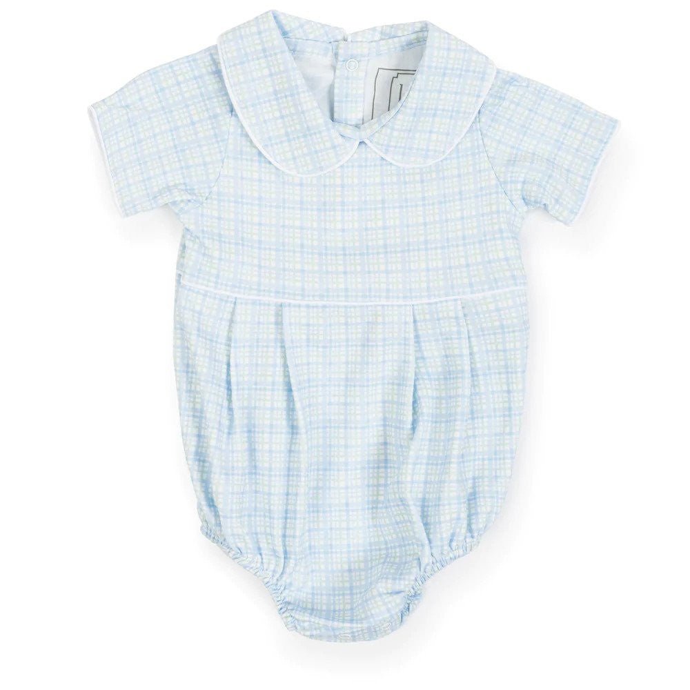 Lila & Hayes Apparel 3-6 Mo / Pastel Plaid Lila + Hayes Palmer Boys Pima Cotton Bubble Pastel Plaid