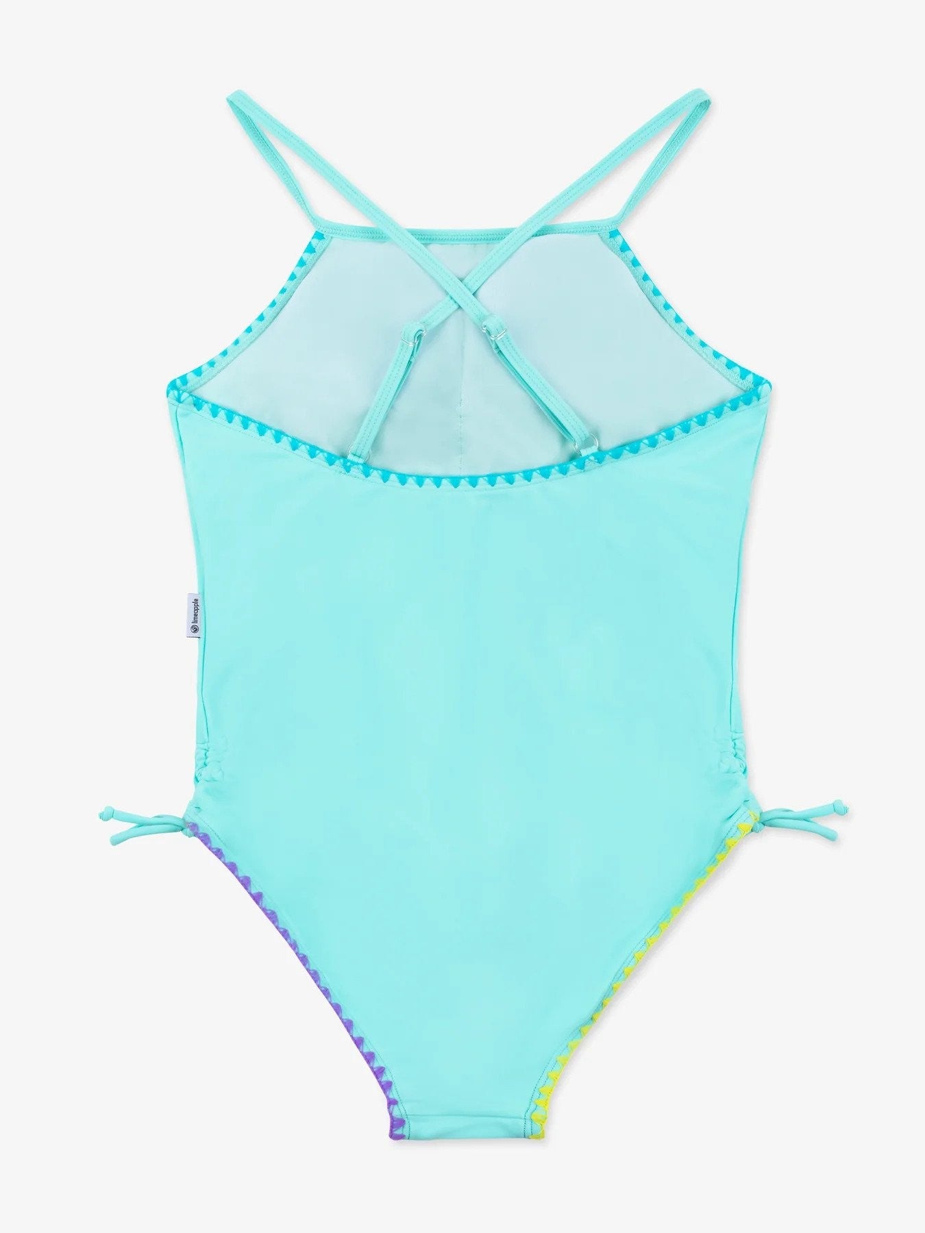 Limeapple BRIDGET-Green Embroidered Square Neck One Piece Swimsuit