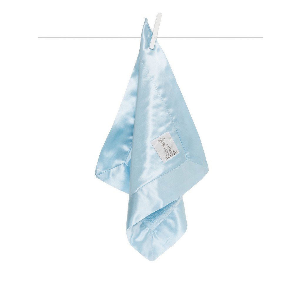 Little Giraffe Chenille Satin Blanky Blue