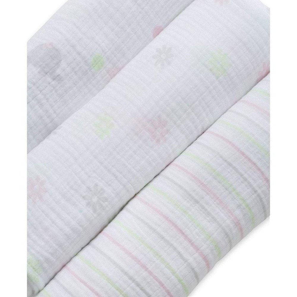 Little MeLittle Me Sweet Elephant 3 pack Muslin Swaddle BlanketsBabysupermarket