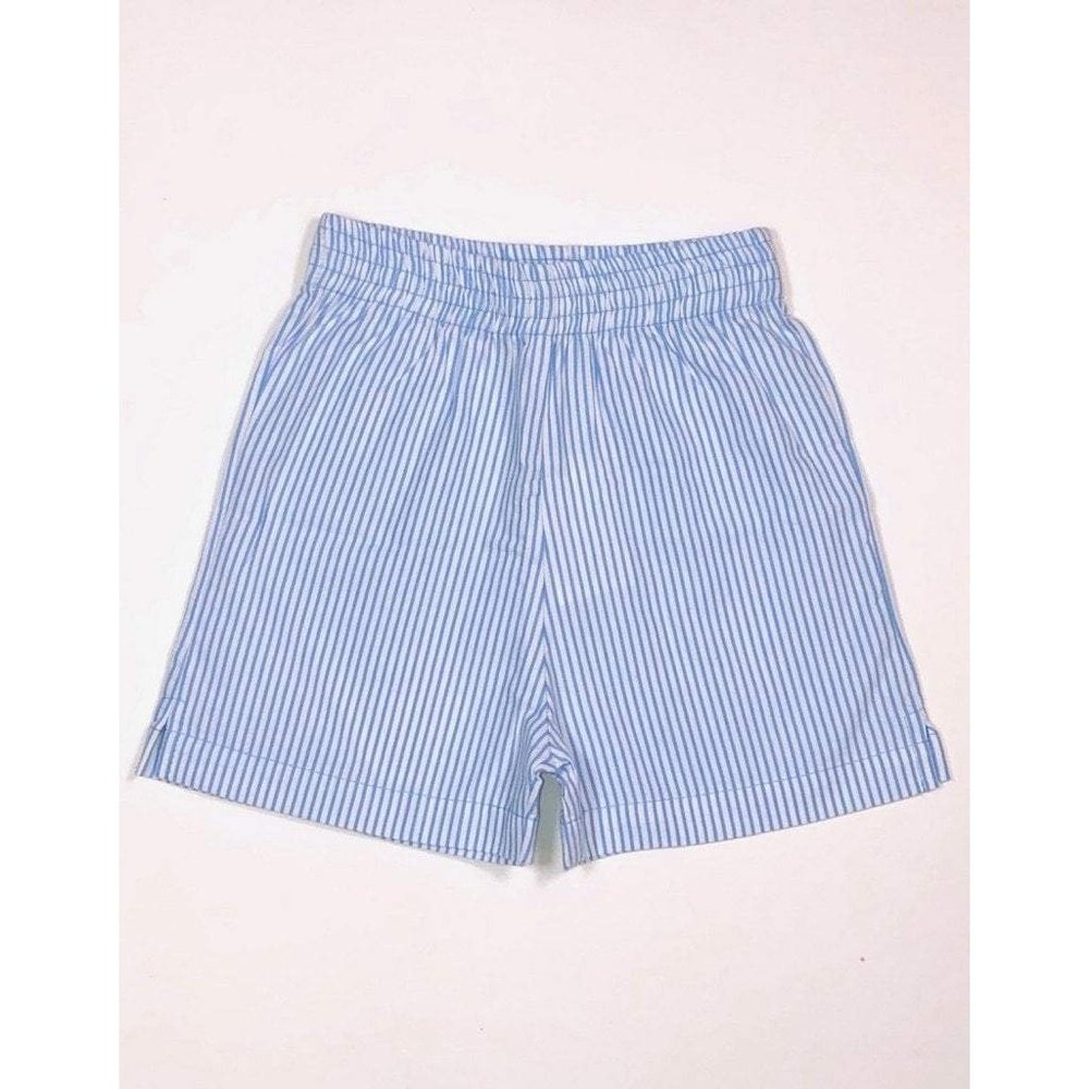 AcvisaLuigi Kids by Acvisa Boys Light Bue Stripe Seerucker ShortBabysupermarket
