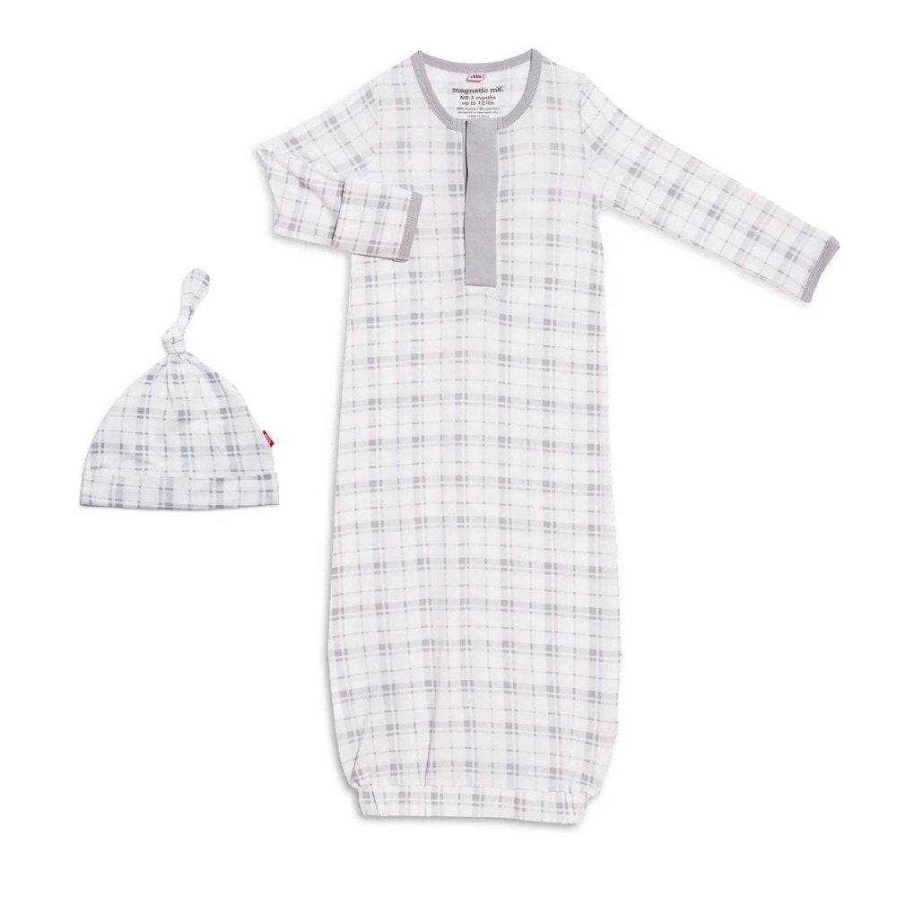Magnetic Me Plaidventure Modal Magnetic Henley Open Bottom Gown & Hat