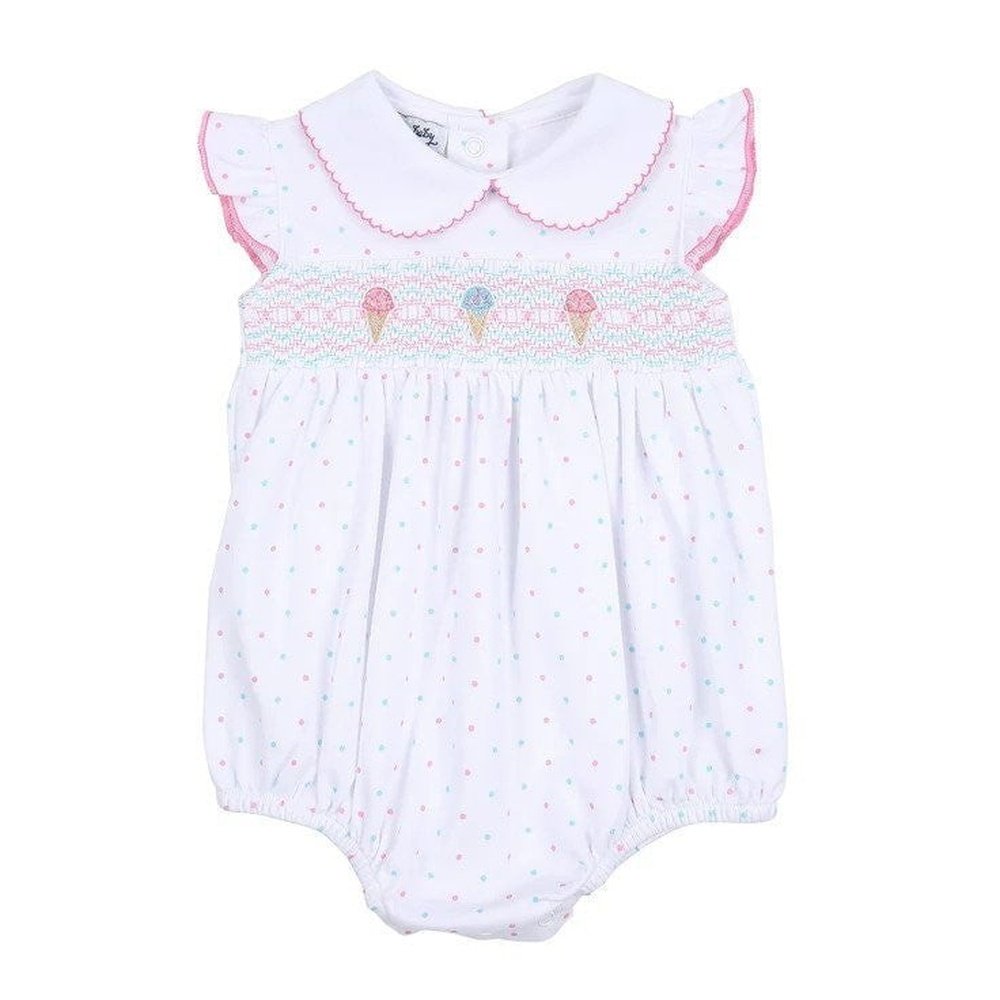 Magnolia Baby Apparel Magnolia Baby Ice Cream Classics Smocked Flutter Sleeve Bubble