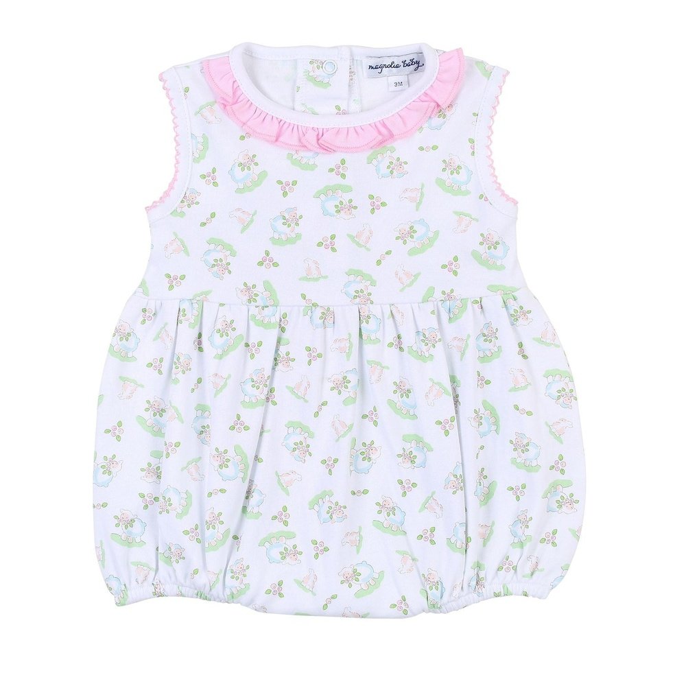 Magnolia Baby Apparel 3 Mo / Pink Magnolia Baby Precious Lamb & Bunny Printed Sleeveless Bubble