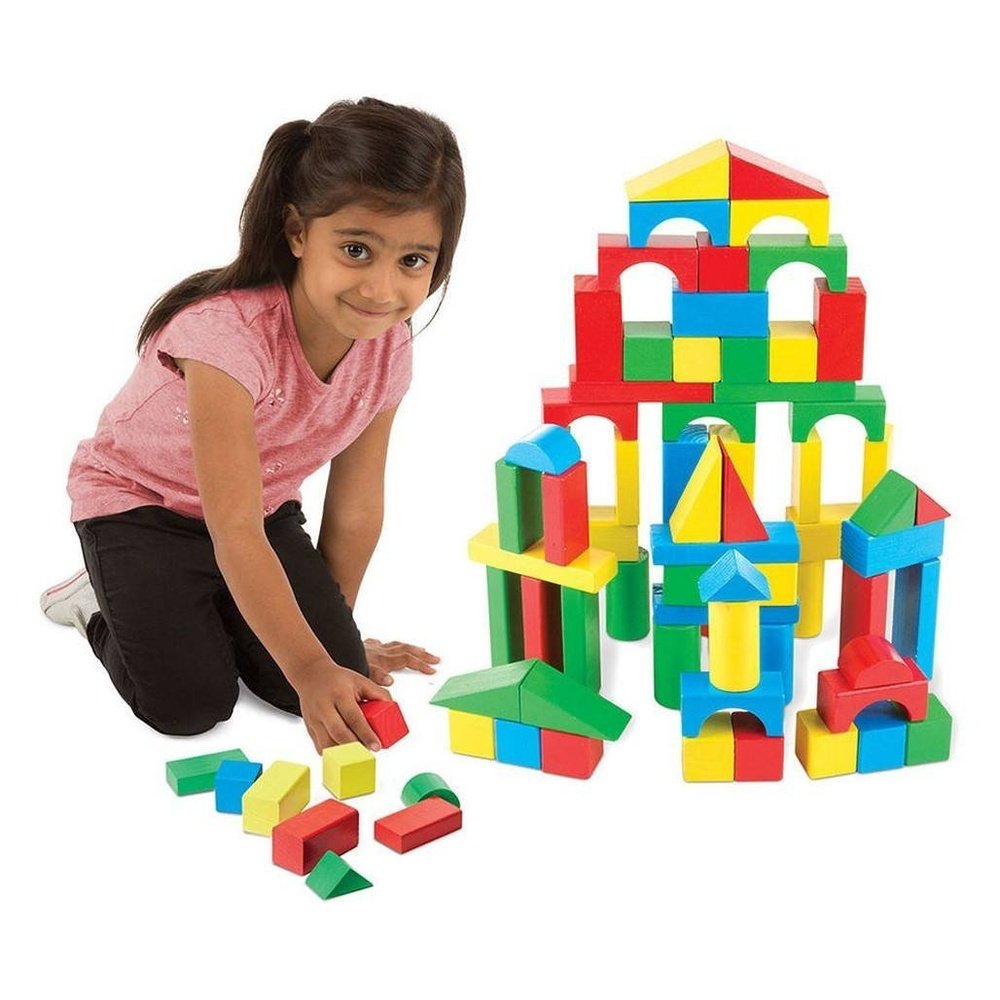 Melissa Doug 100 Wood Blocks Play Set – Babysupermarket