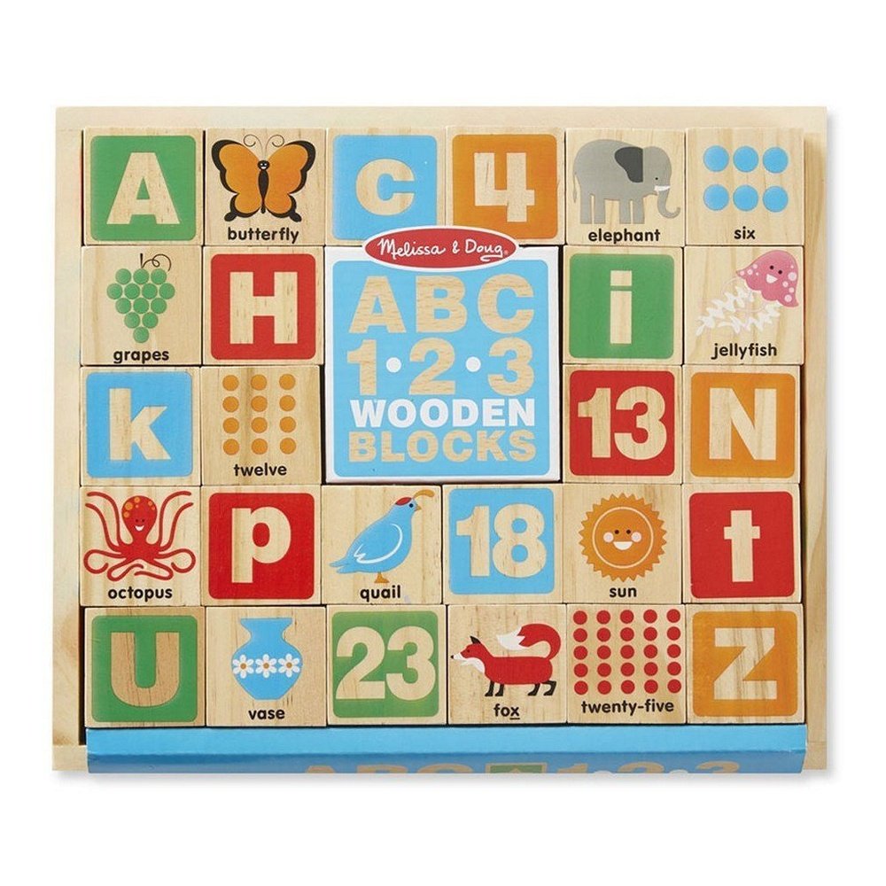 Melissa & Doug ABC 123 Wooden Blocks Set