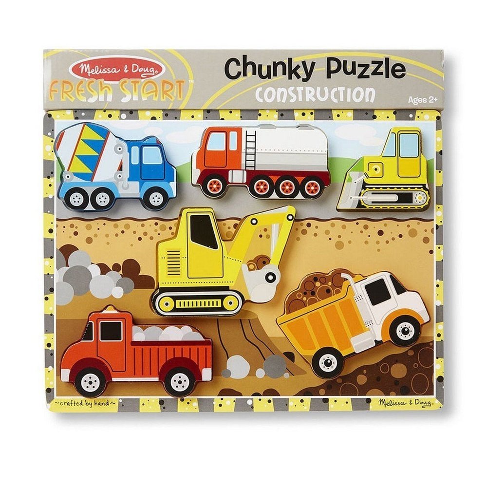 Melissa & Doug Construction Wooden Chunky Puzzle