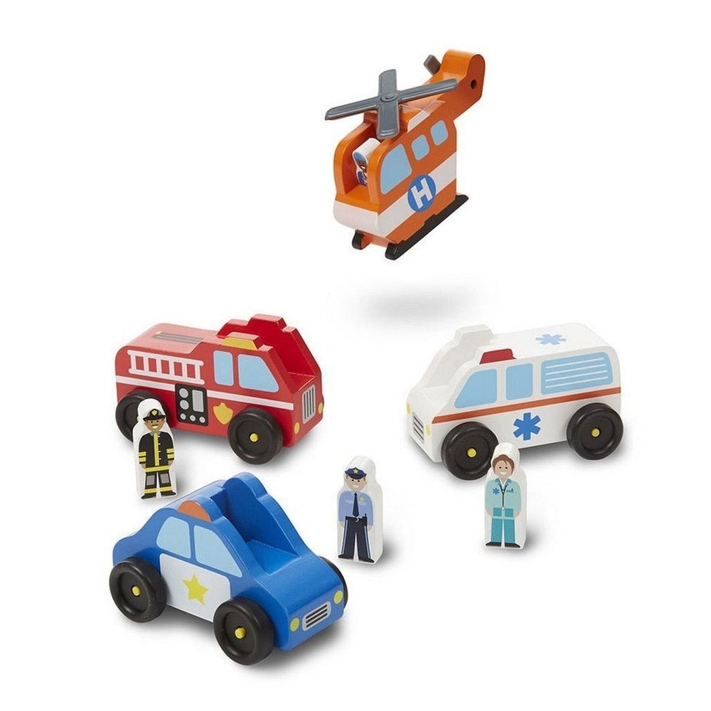 Melissa & Doug Emergency Wooden Vehicle Play Set
