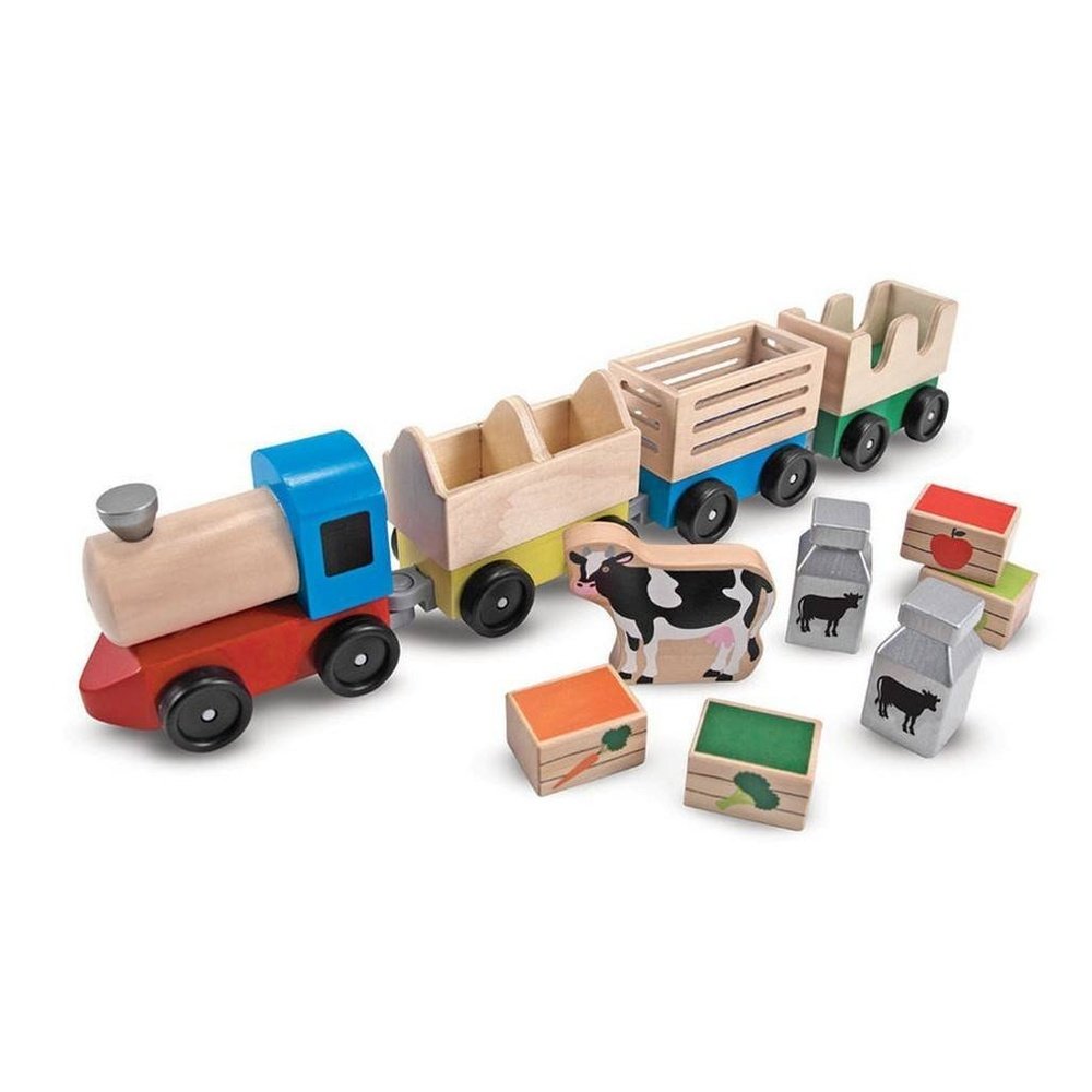 Melissa & Doug Farm Animal Wooden Train Set