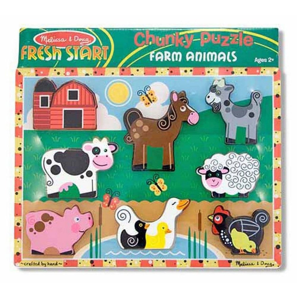 Melissa & Doug Farm Animals Wooden Chunky Puzzle