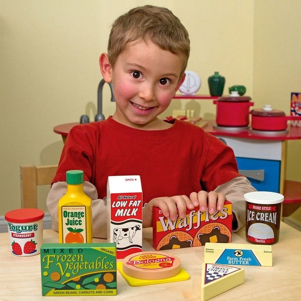 Melissa & Doug Fridge Wooden Play Food Set