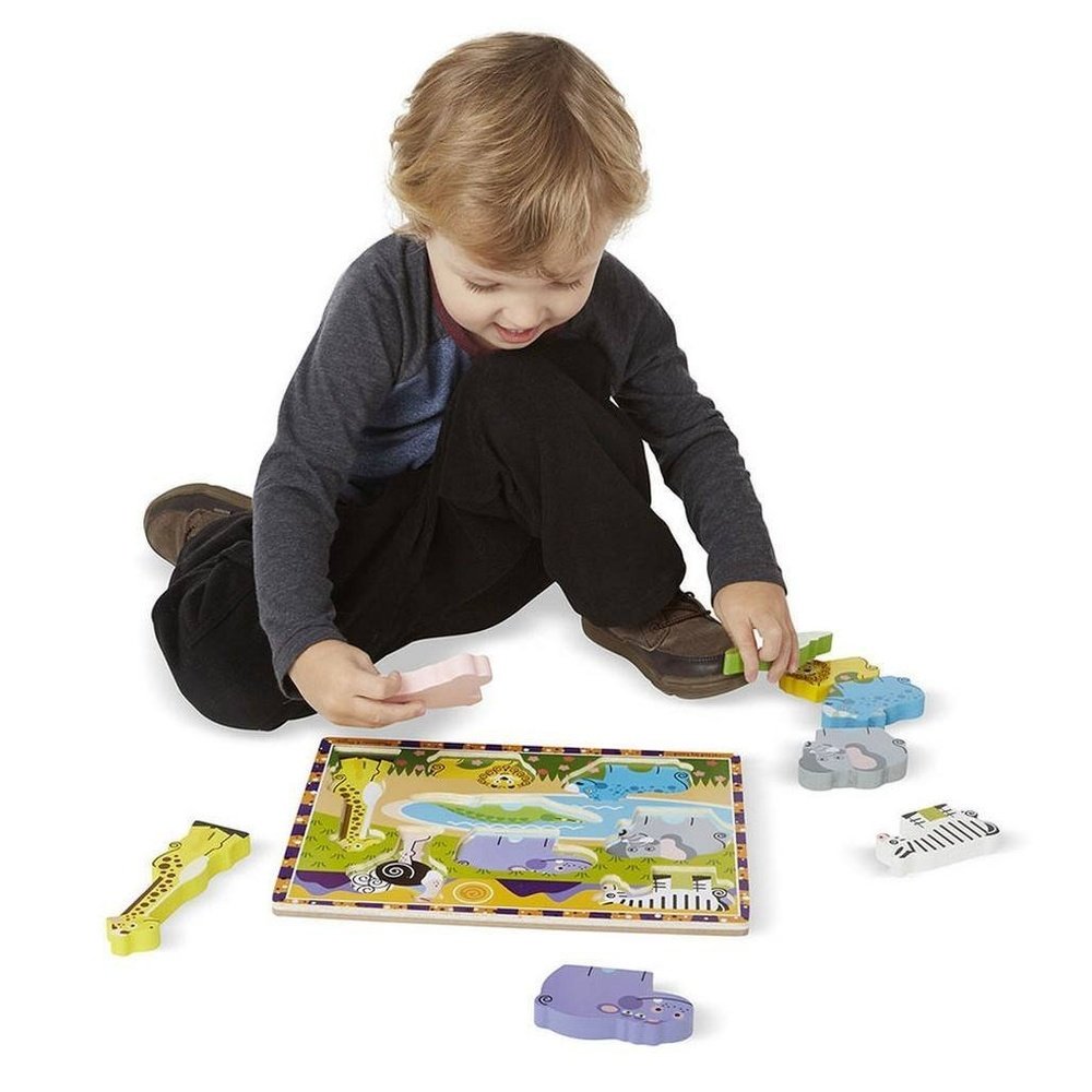Melissa & Doug Safari Animals Wooden Chunky Puzzle