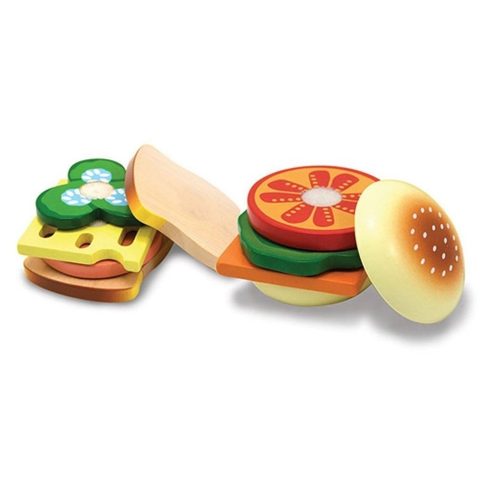 Melissa & Doug Sandwich Wooden Play Food Making Set
