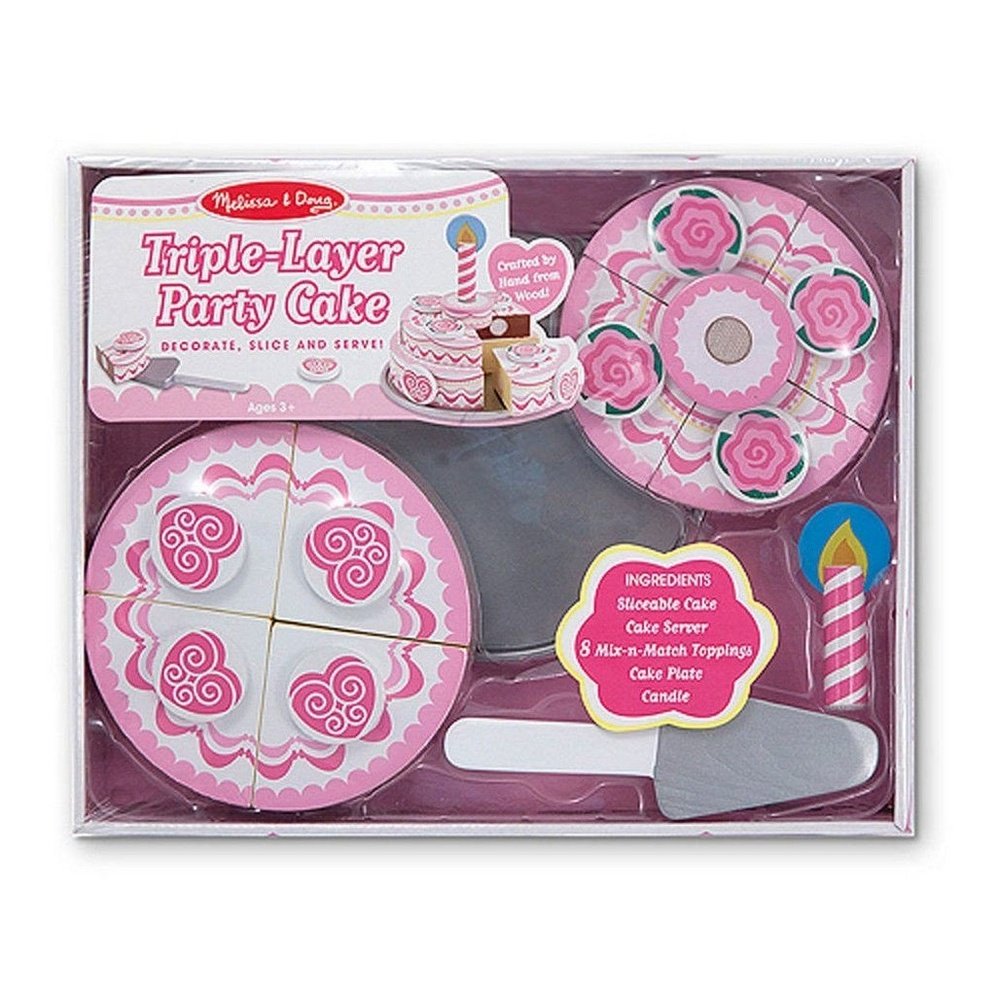 Melissa & Doug Triple-Layer Party Cake Wooden Play Food