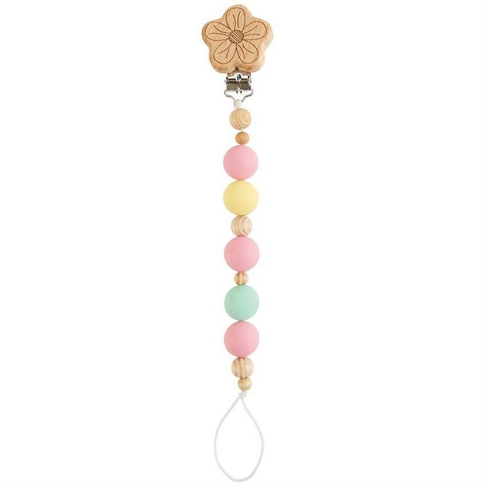 MUD PIE Beaded Wooden and Silicone Pacy Clip