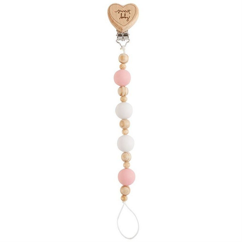 MUD PIE Beaded Wooden and Silicone Pacy Clip