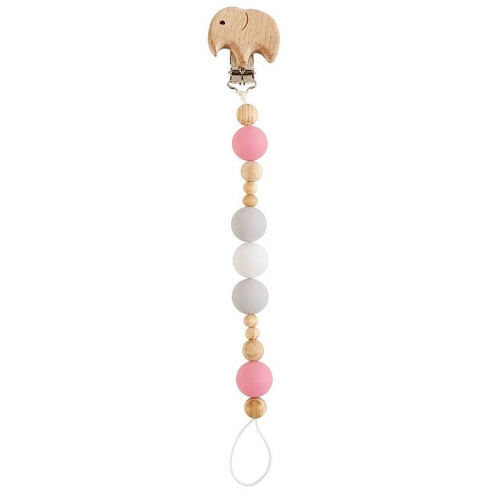 MUD PIE Beaded Wooden and Silicone Pacy Clip