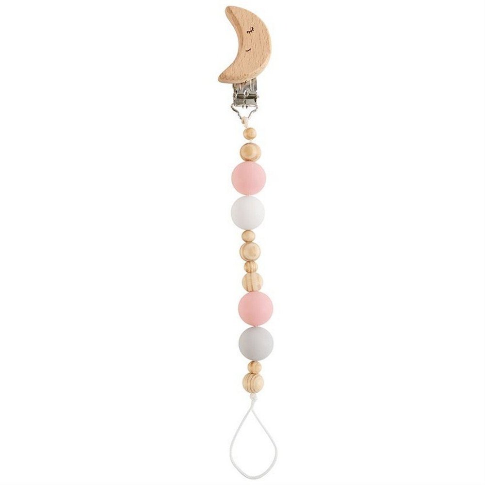 MUD PIE Beaded Wooden and Silicone Pacy Clip