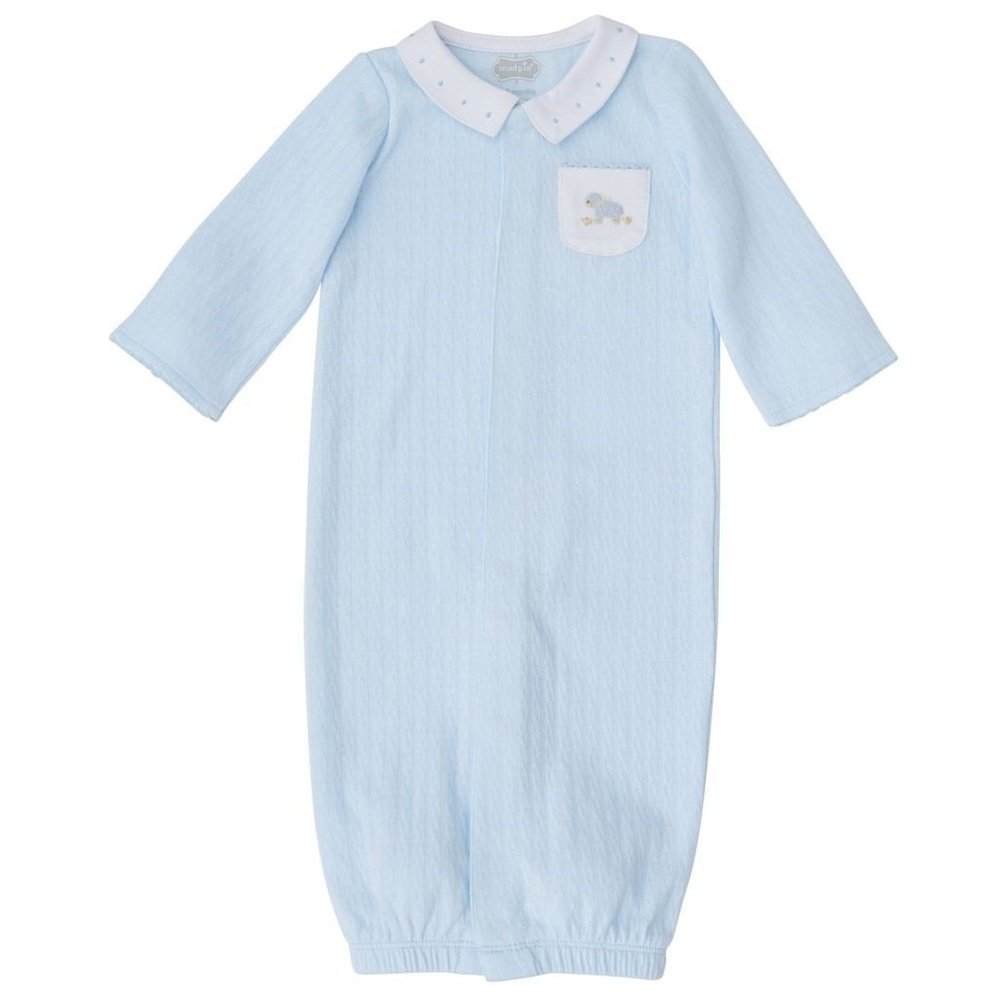 Mud PieMUD PIE Blue Pointelle Lamb GownBabysupermarket