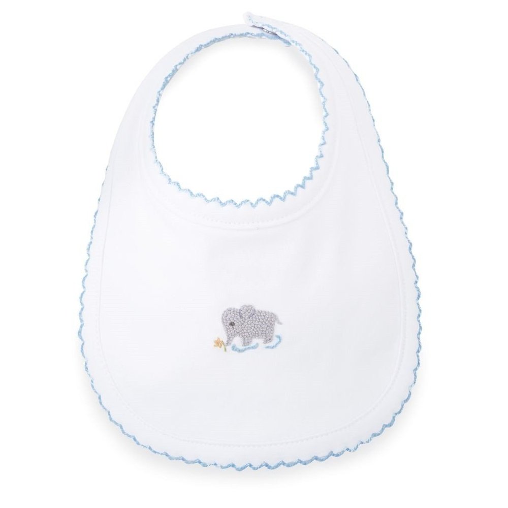 MUD PIE French Knot Elephant Bib Blue