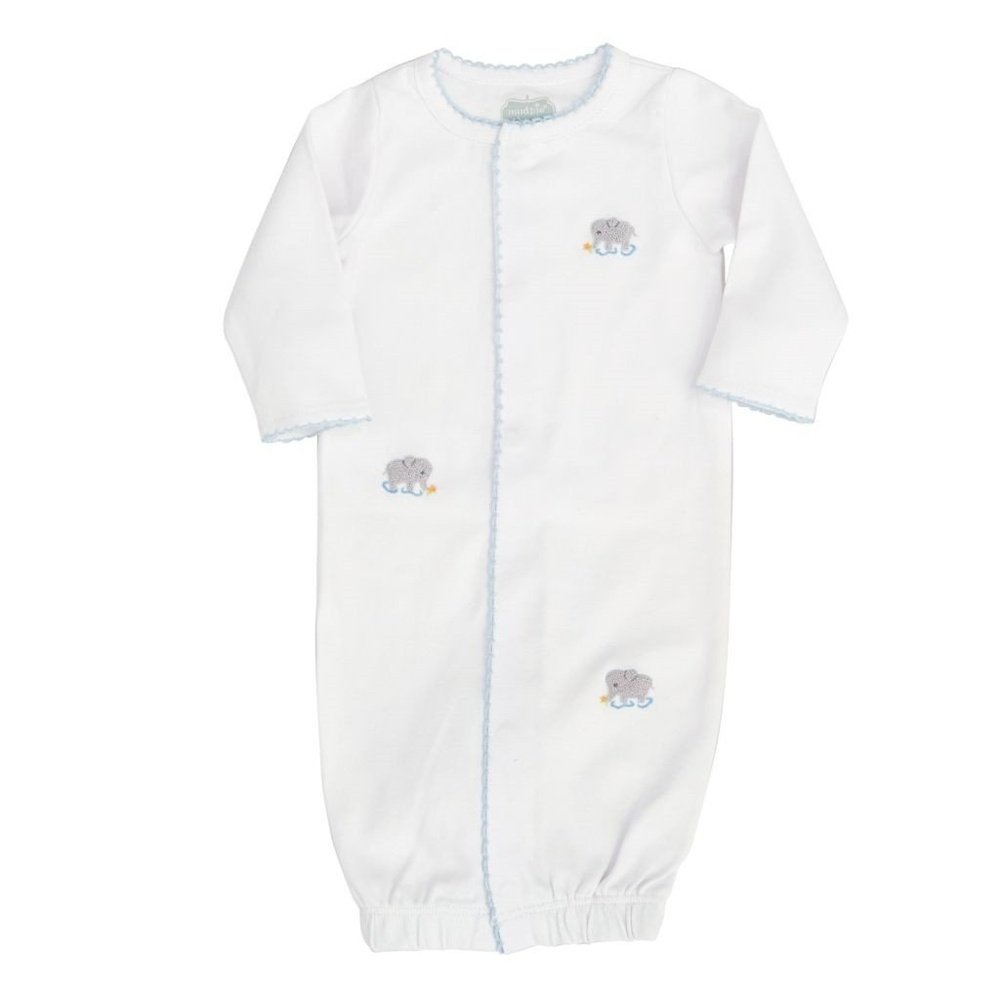 MUD PIE French Knot Elephant Gown Blue