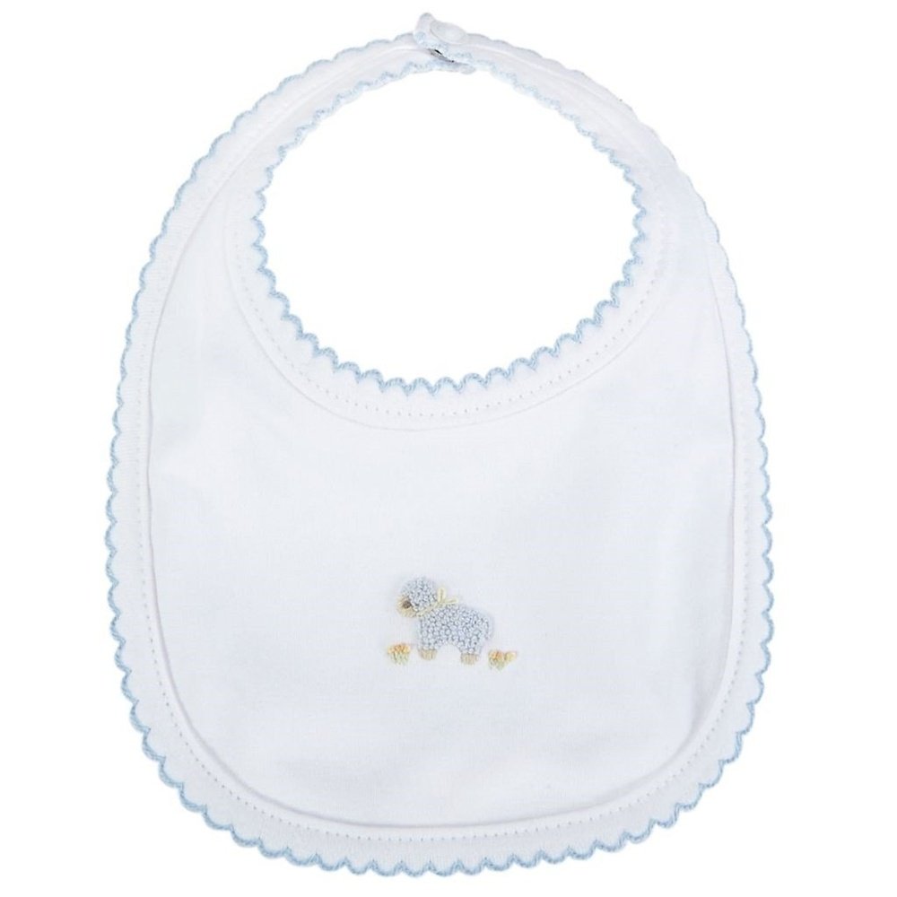 MUD PIE French Knot Lamb Bib Blue