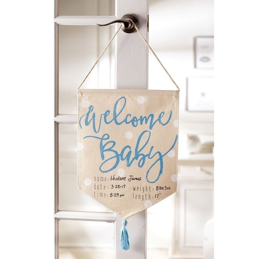 MUD PIE Welcome Baby Boy Banner