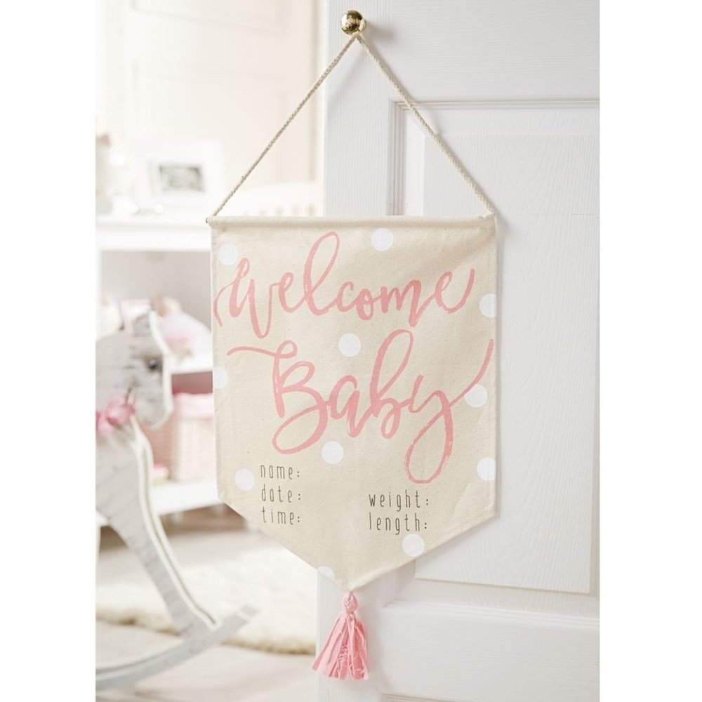 MUD PIE Welcome Baby Girl Banner