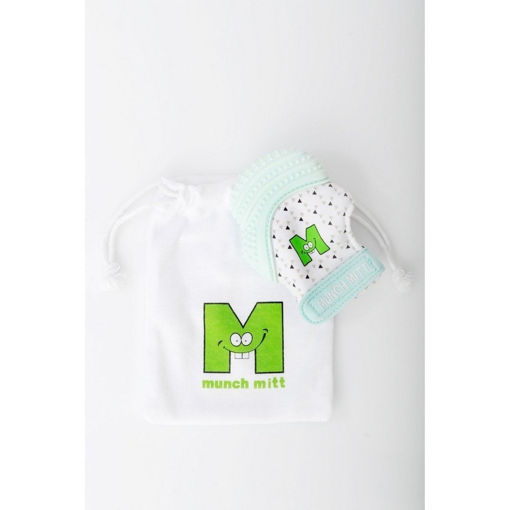 MalarkeyMunch Mitt Baby Teething Mitten & Sensory Toy Mint GreenBabysupermarket
