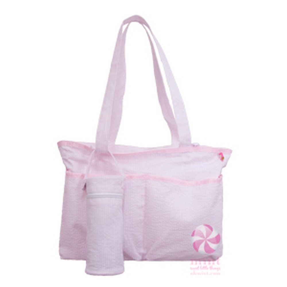 Oh Mint Seersucker Diaper Bag