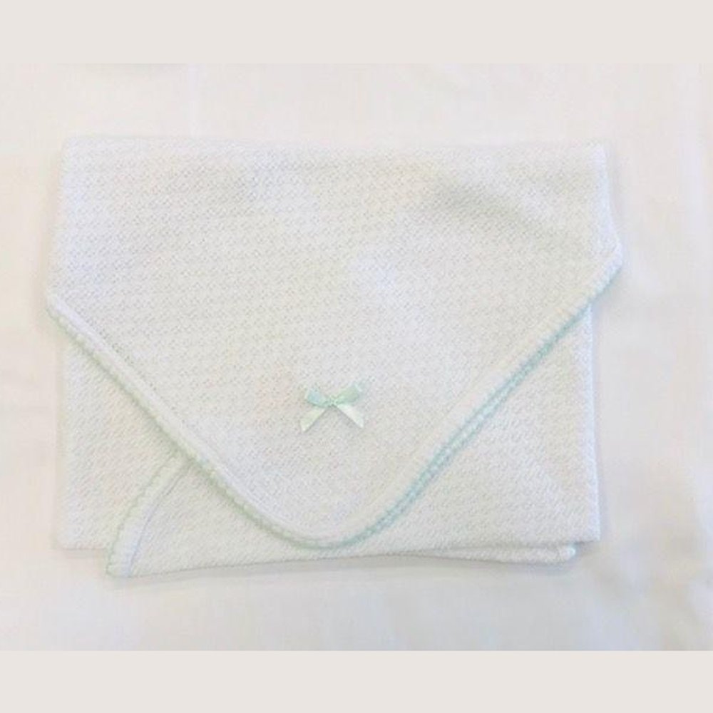 Paty, Inc Pointelle Blanket Mint Trim