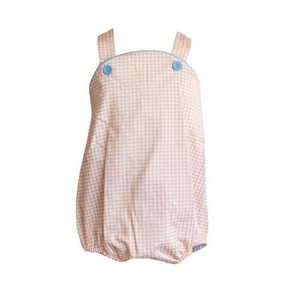 Peggy Green Cross Back Bubble Cantaloupe Gingham