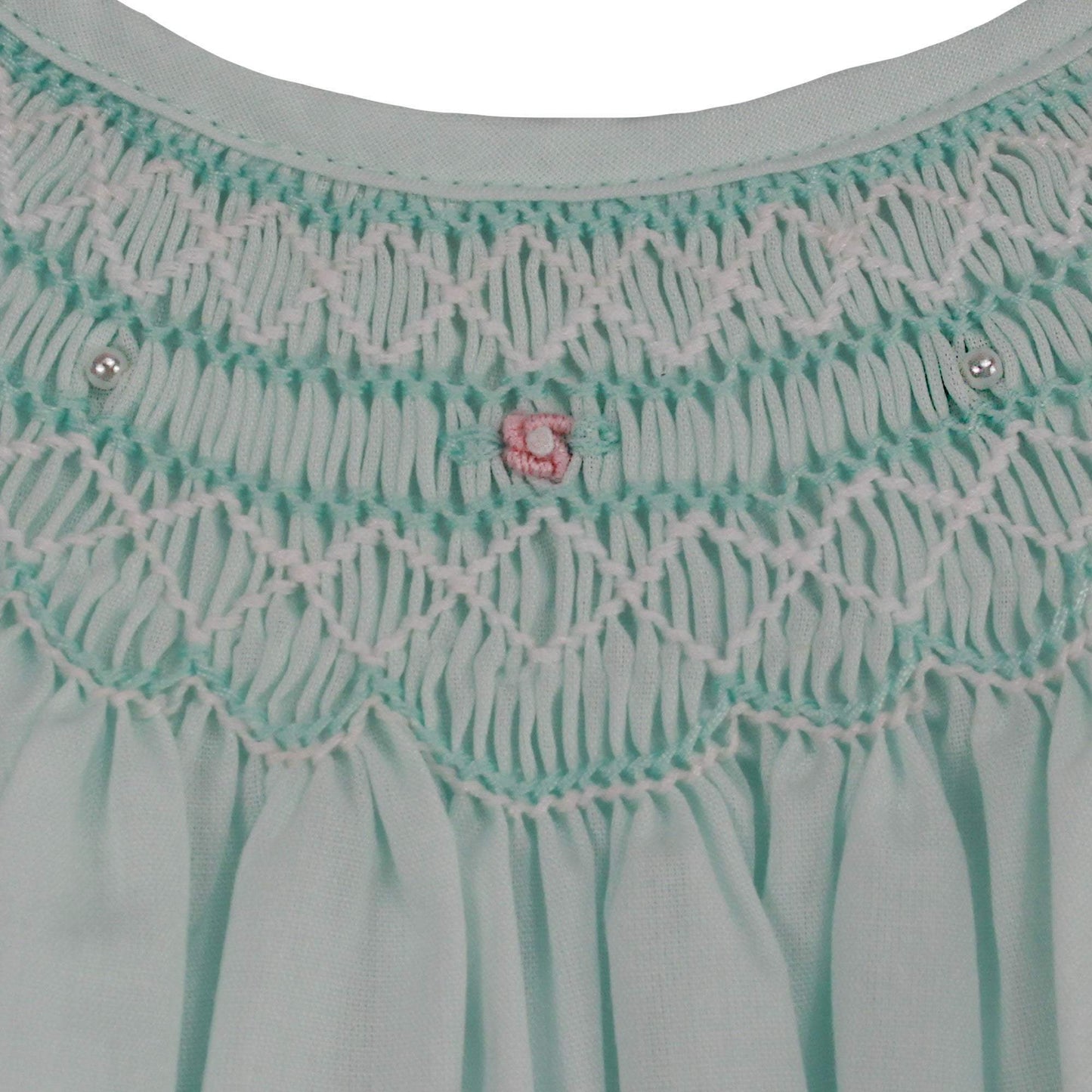Petit Ami Bishop Smocked Daygown with Pearls