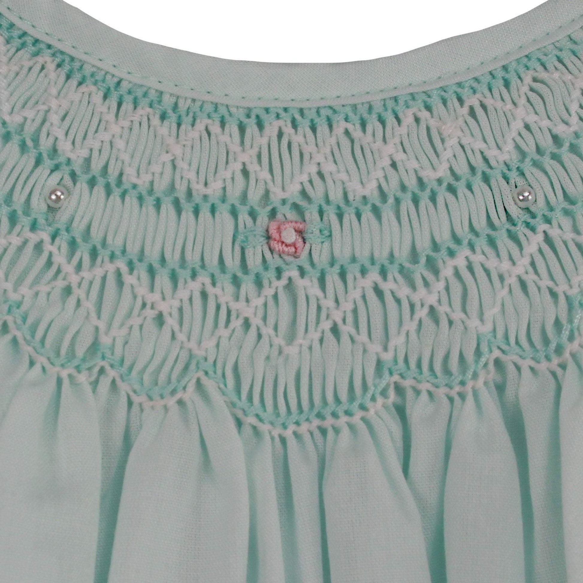 Petit Ami Bishop Smocked Daygown with Pearls