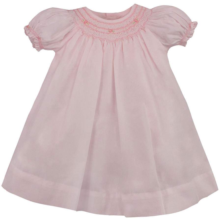 infant smocked dresses Petit Ami Bishop Smocked Daygown with Pearls