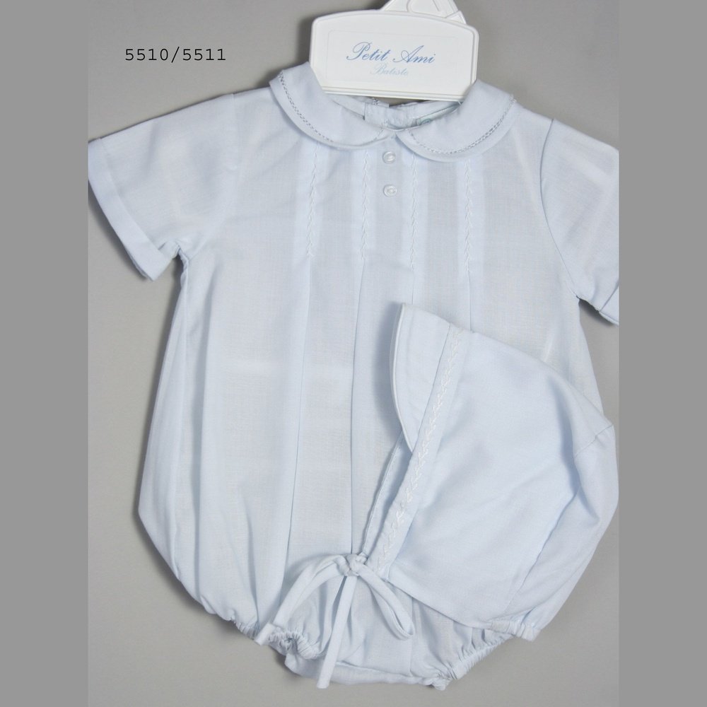 Petit Ami Infant Boys Romper with Hat