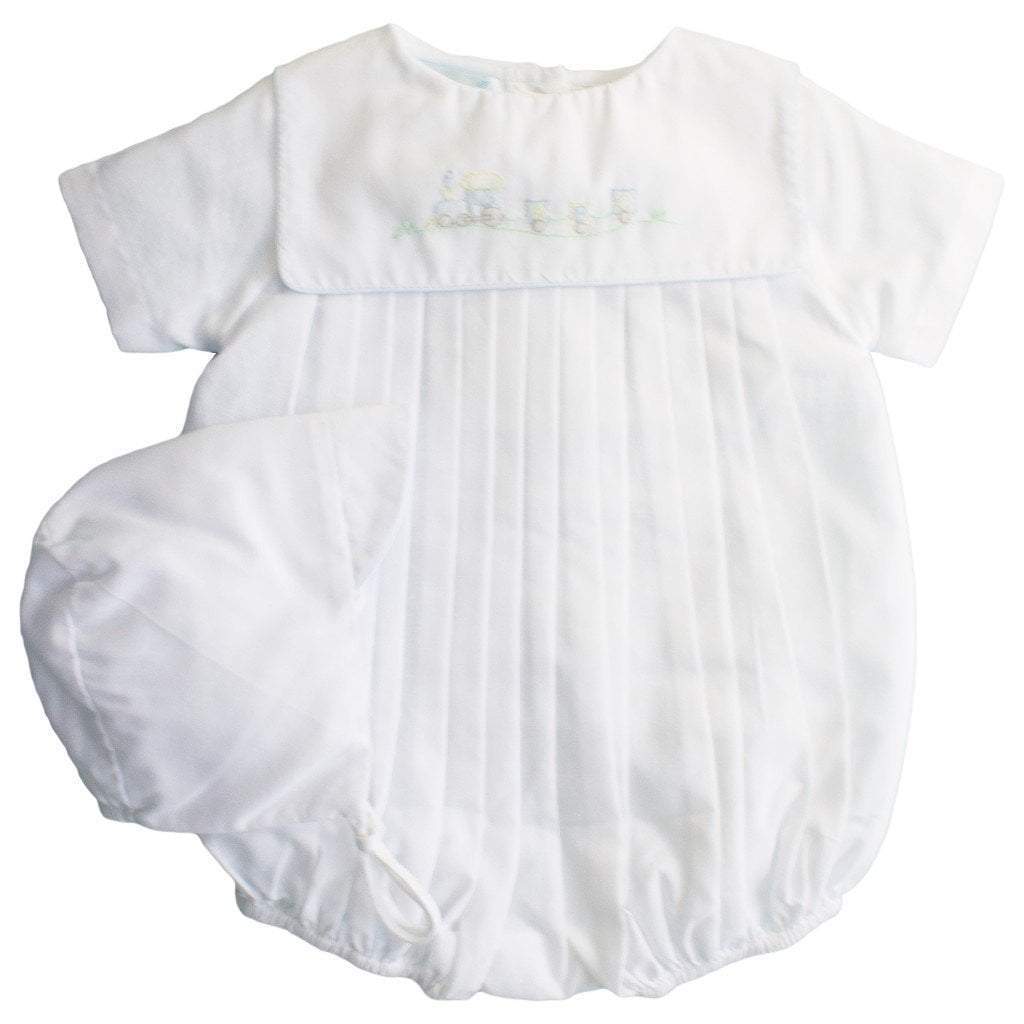 Petit Ami Infant Boys Romper with Square Collar