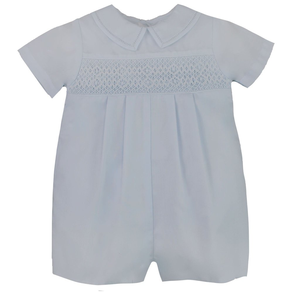 Petit Ami Infant Boys Smocked Romper with Hat
