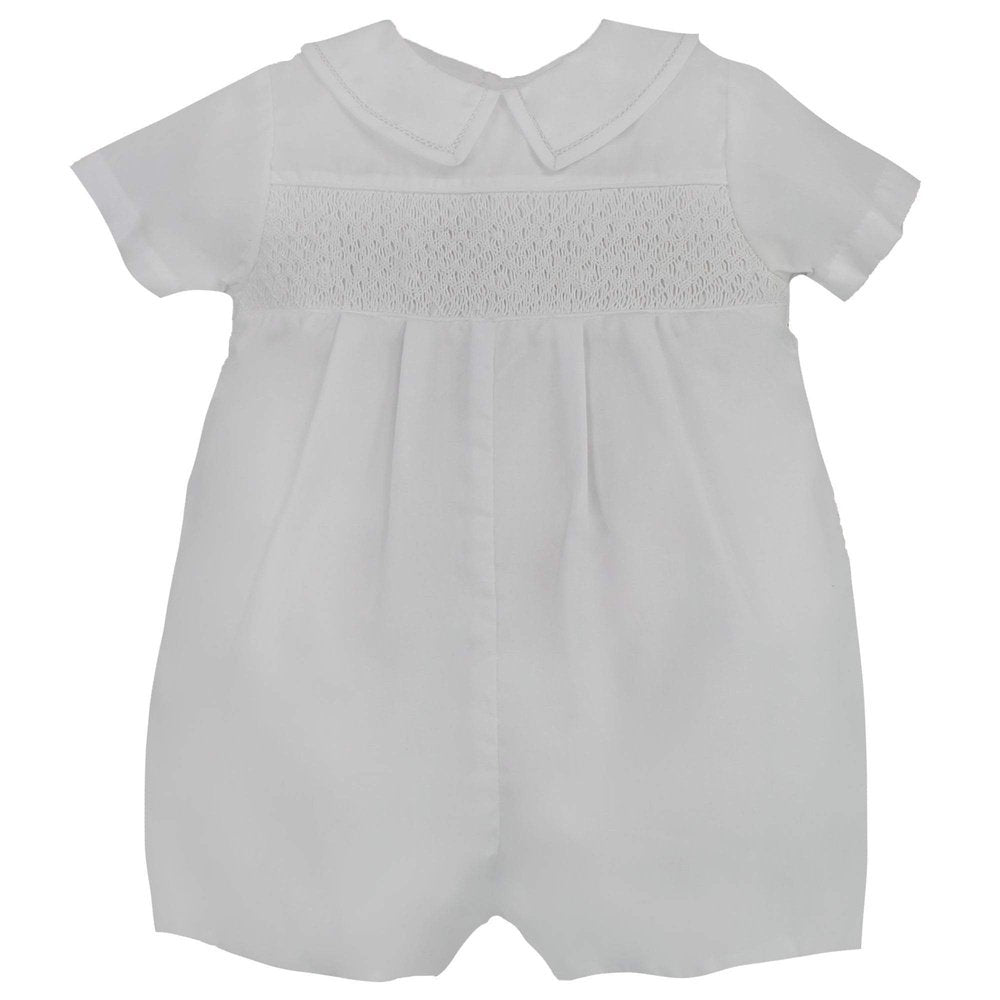 Petit Ami Infant Boys Smocked Romper with Hat