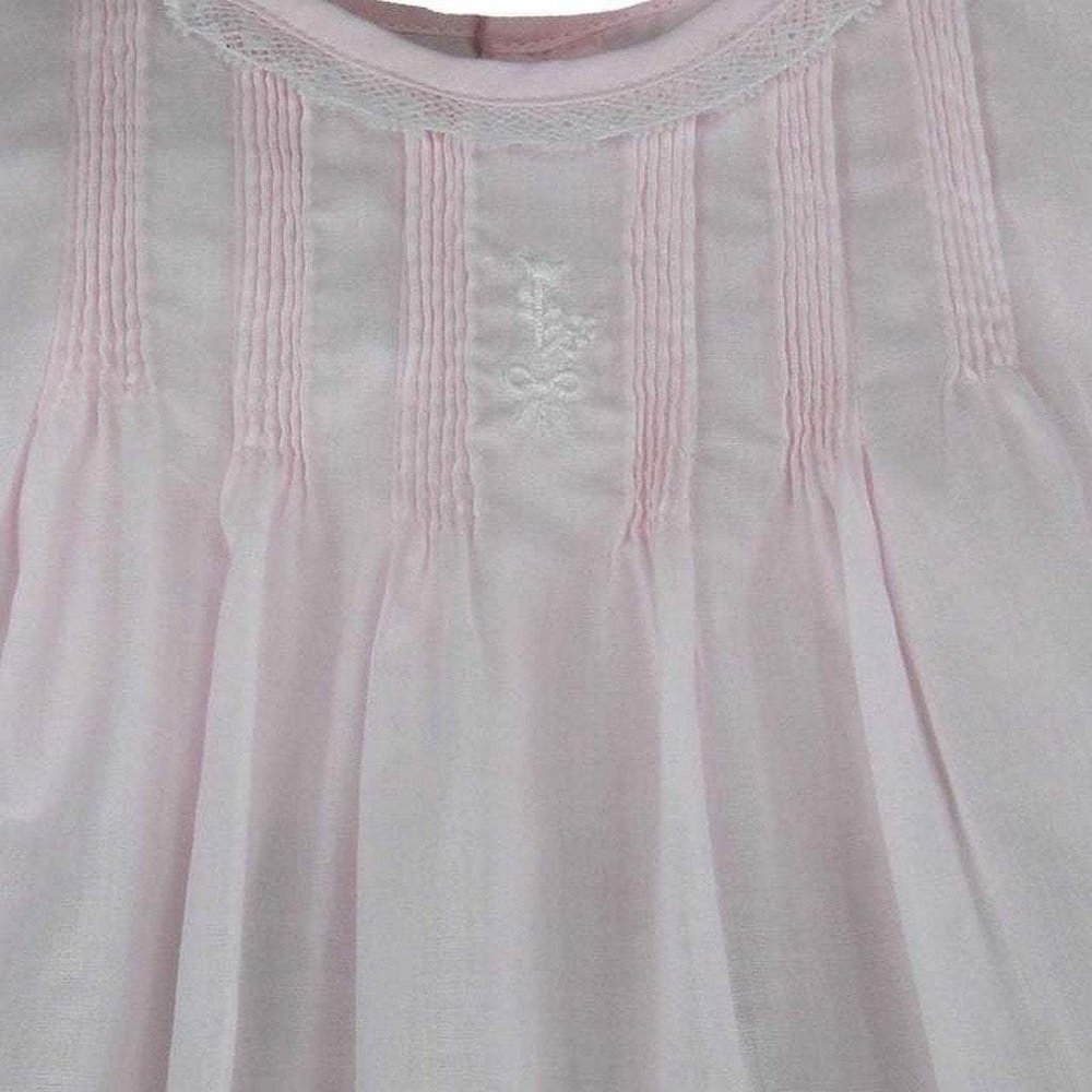 Petit Ami Infant Girl Batiste Gown with Lace and Embroidery