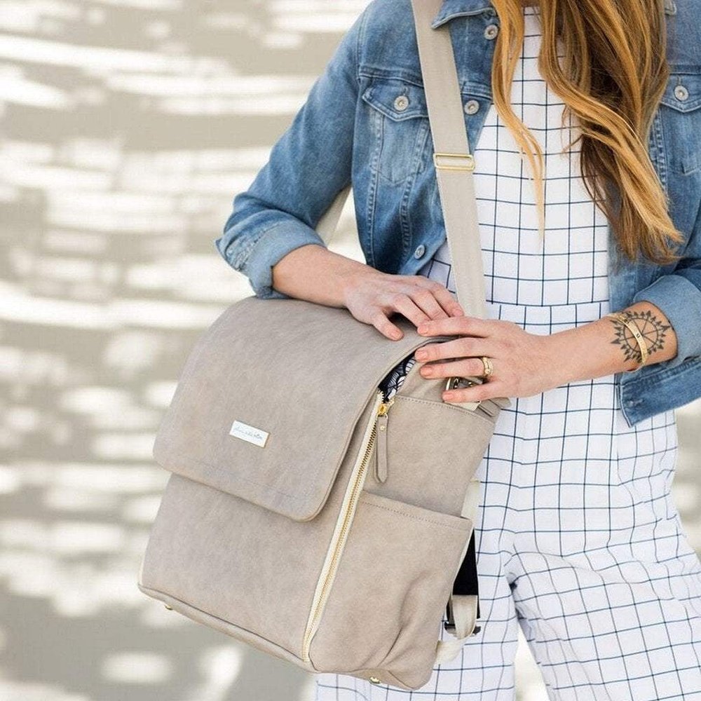 Petunia Pickle Bottom Boxy Backpack Diaper Bag Grey Matte Leatherette
