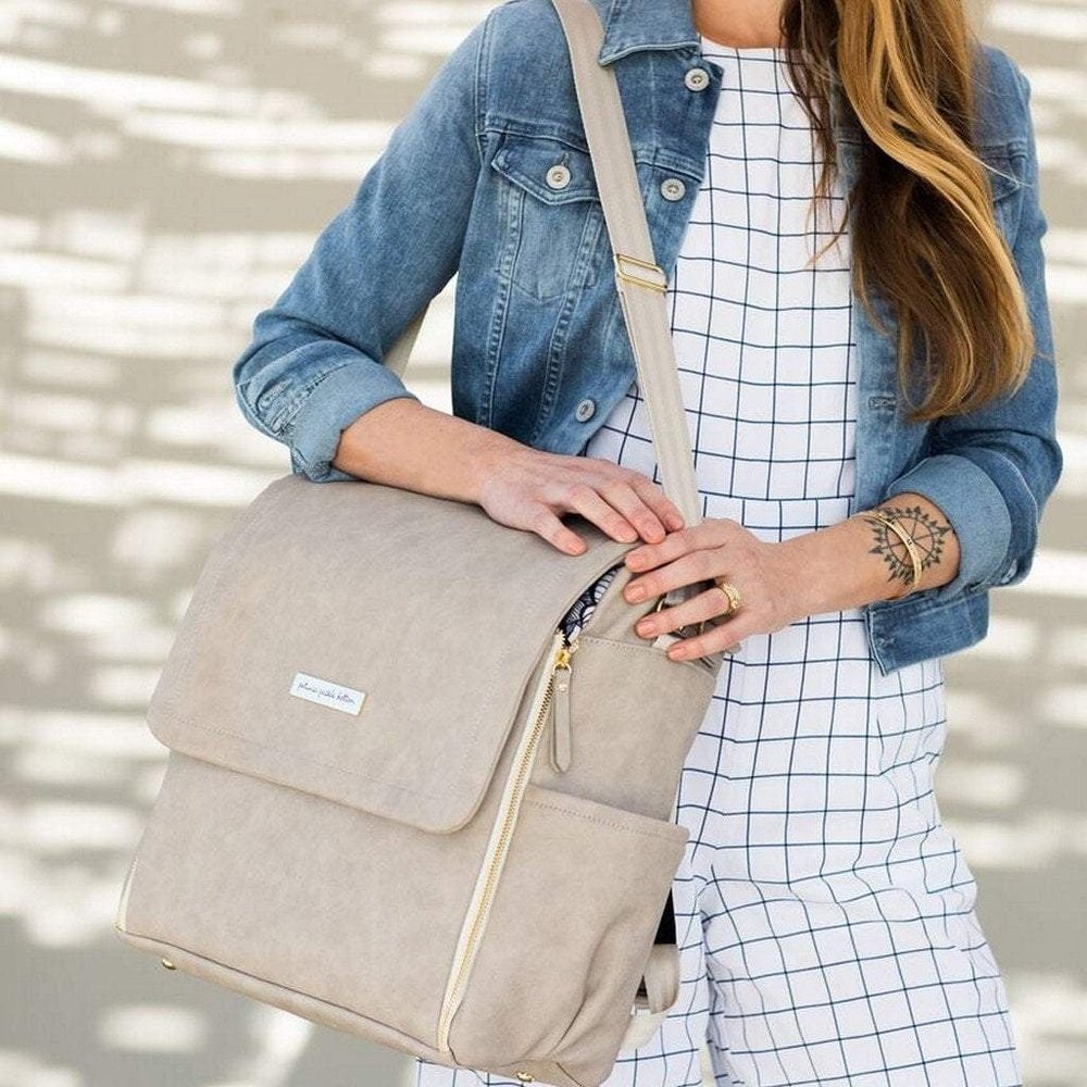 Petunia Pickle Bottom Boxy Backpack Diaper Bag Grey Matte Leatherette