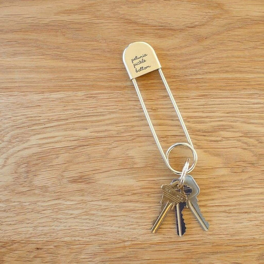 Petunia Pickle Bottom Safety Pin Keychain Gold