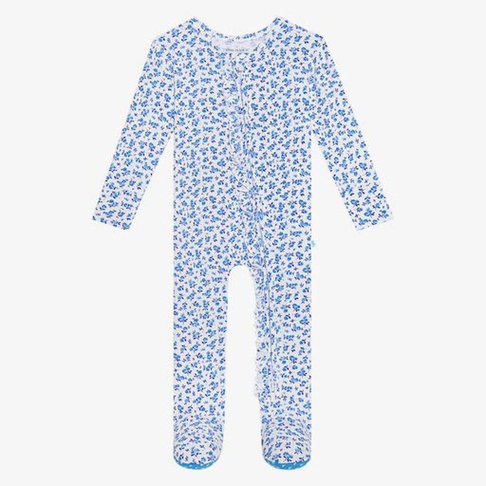 Posh Peanut Andina Ruffle Zipper Footie - Soft and Stylish Footwear for Your Little One